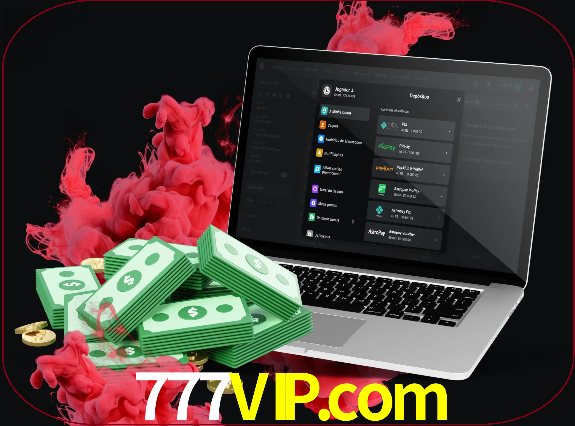 Para efetuar um depósito na sua conta 777vip, basta escolher o método de depósito e especificar o montante.