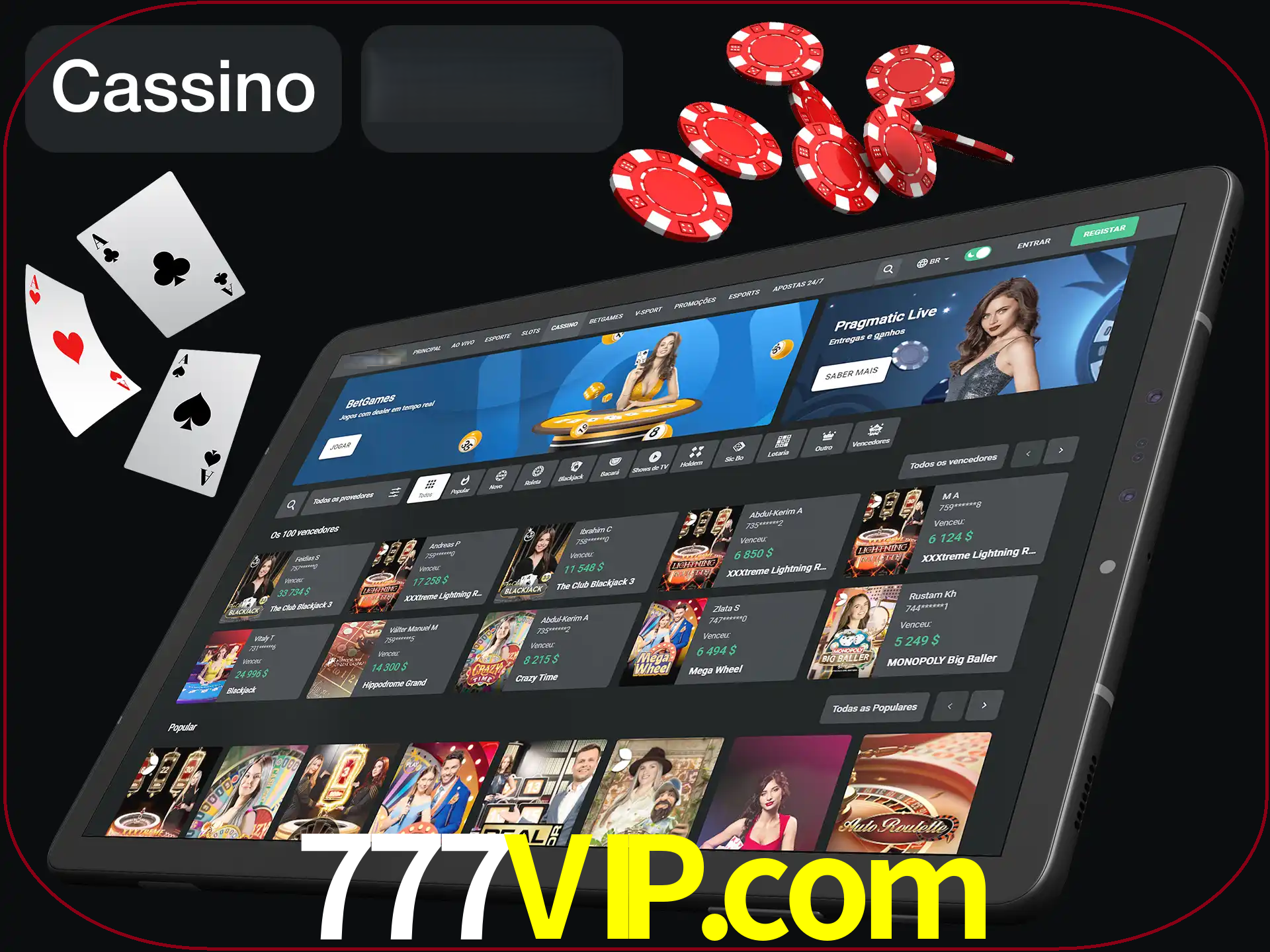 Jogue vários jogos de cassino em nosso cassino.