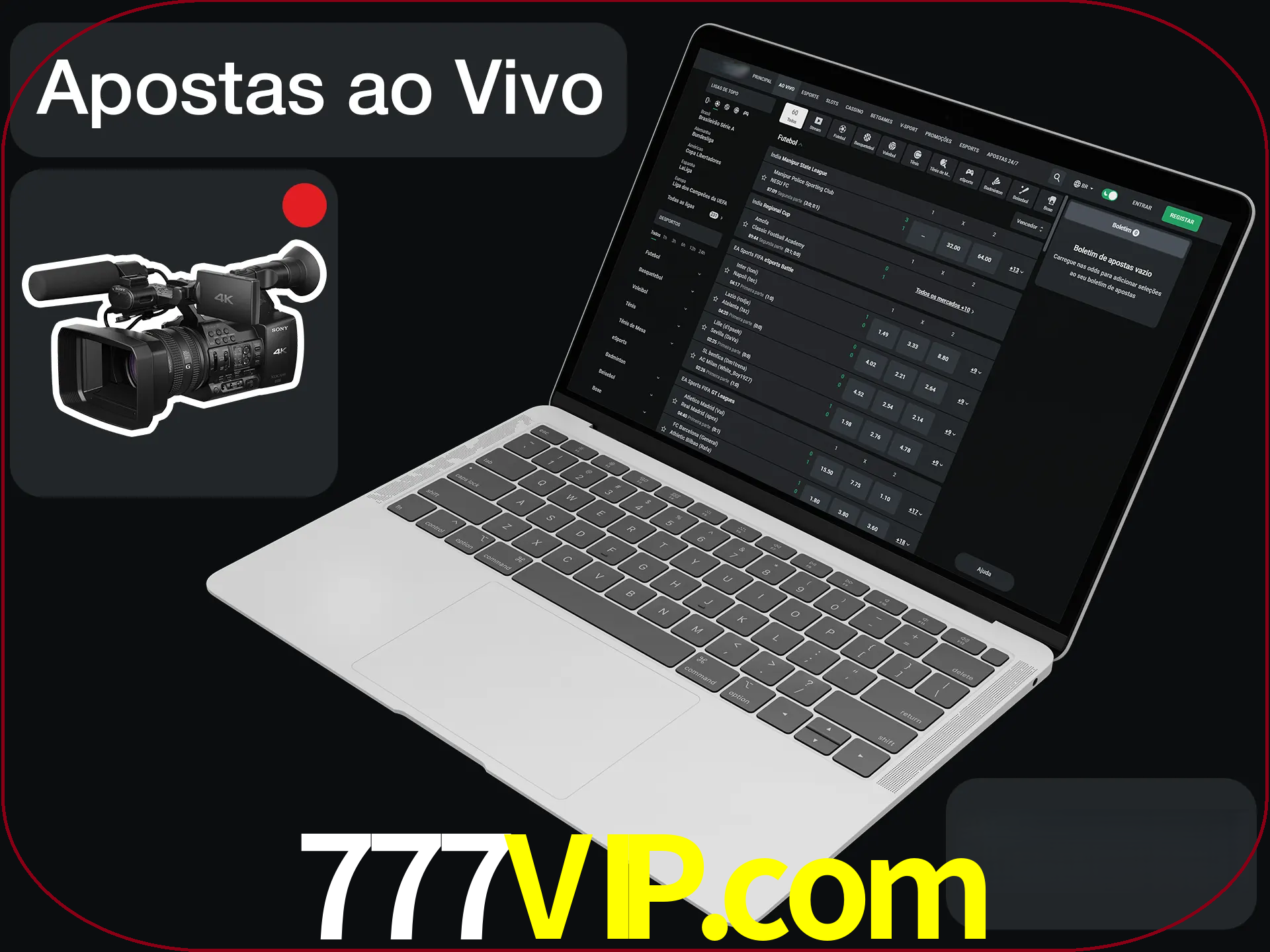 Aposte em formato ao vivo em nosso site.